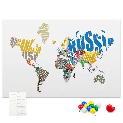 Printed Cork Board With a World Map Design