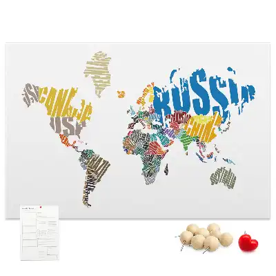 Printed Cork Board With a World Map Design