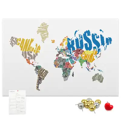 Printed Cork Board With a World Map Design