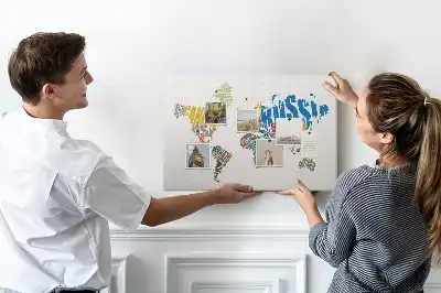 Printed Cork Board With a World Map Design