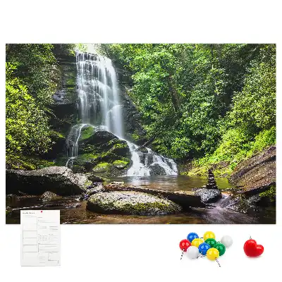 Waterfall forest cork memo board