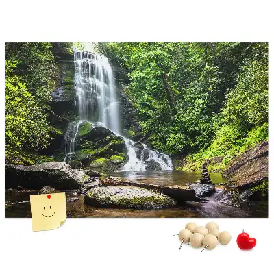Waterfall forest cork memo board