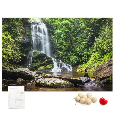 Waterfall forest cork memo board