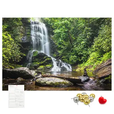 Waterfall forest cork memo board