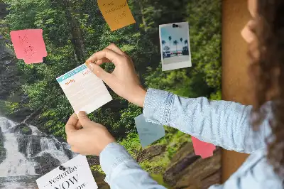 Waterfall forest cork memo board
