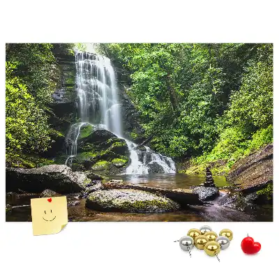Waterfall forest cork memo board