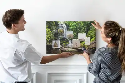 Waterfall forest cork memo board