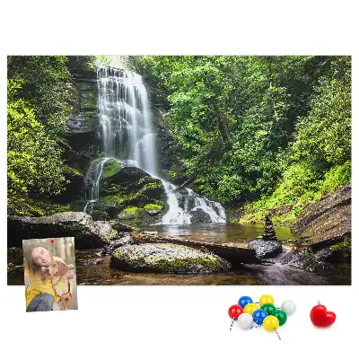 Waterfall forest cork memo board