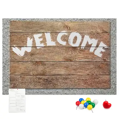 Printed Cork Board Welcome board
