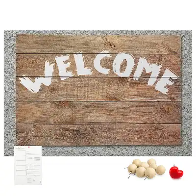 Printed Cork Board Welcome board