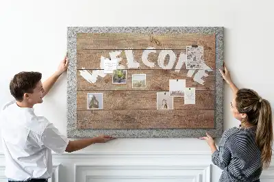 Printed Cork Board Welcome board