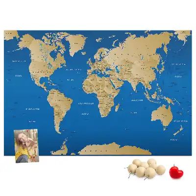 Printed Cork Memo Board World countries