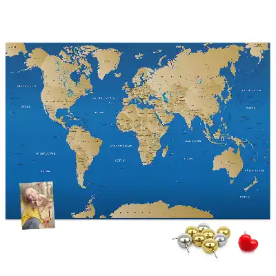 Printed Cork Memo Board World countries
