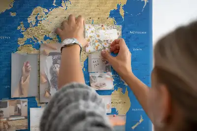 Printed Cork Memo Board World countries