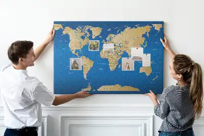 Printed Cork Memo Board World countries