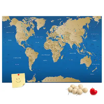 Printed Cork Memo Board World countries
