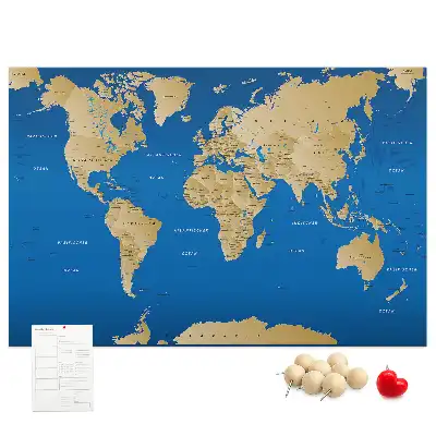 Printed Cork Memo Board World countries