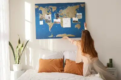 Printed Cork Memo Board World countries