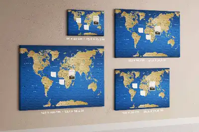 Printed Cork Memo Board World countries