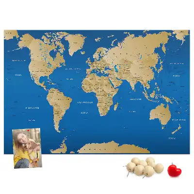 Printed Cork Memo Board World countries