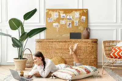 World Map Cork Memo Board