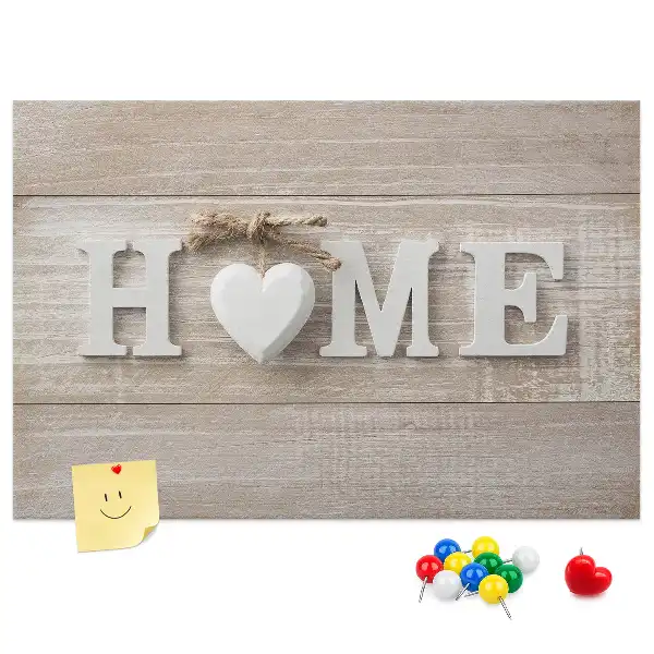 Printed Cork Board with Home Lettering