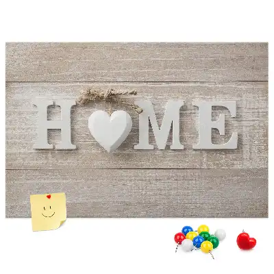 Printed Cork Board Home lettering