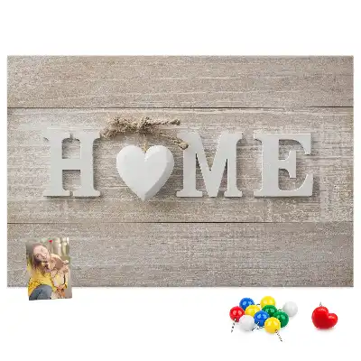 Printed Cork Board with Home Lettering