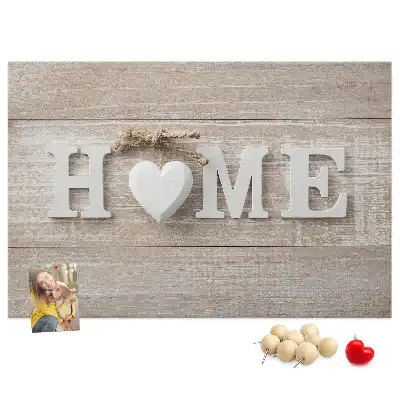 Printed Cork Board with Home Lettering