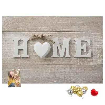 Printed Cork Board with Home Lettering