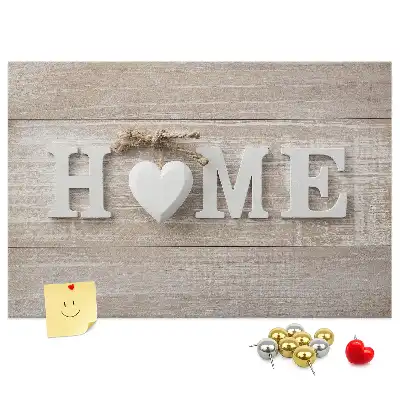 Printed Cork Board with Home Lettering
