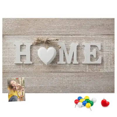 Printed Cork Board with Home Lettering