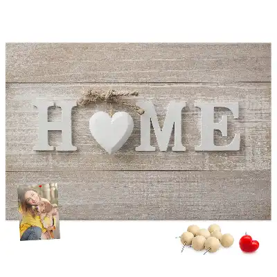 Printed Cork Board with Home Lettering