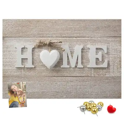 Printed Cork Board with Home Lettering