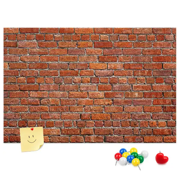Printed Cork Memo Board Old brick wall