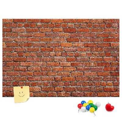 Printed Cork Memo Board featuring an old brick wall design