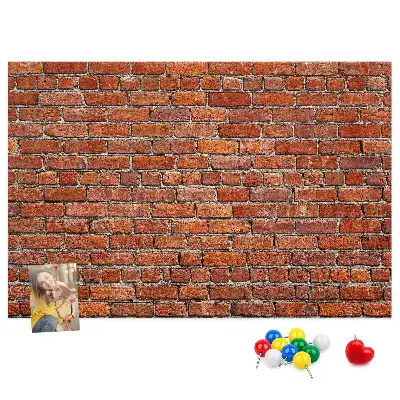 Printed Cork Memo Board featuring an old brick wall design