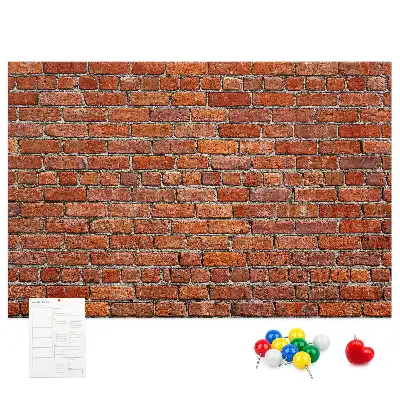 Printed Cork Memo Board featuring an old brick wall design