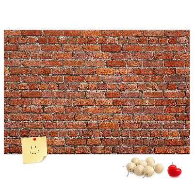 Printed Cork Memo Board Old brick wall