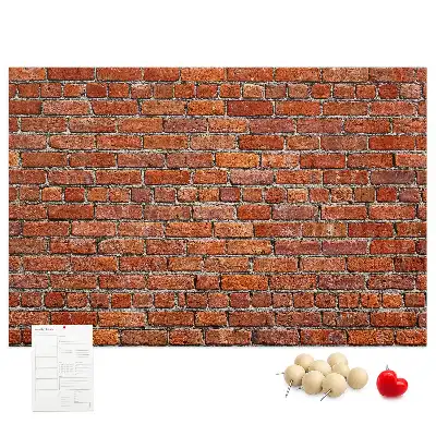 Printed Cork Memo Board featuring an old brick wall design