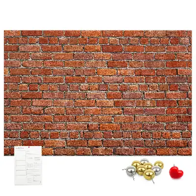 Printed Cork Memo Board featuring an old brick wall design