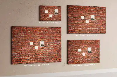 Printed Cork Memo Board featuring an old brick wall design