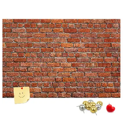 Printed Cork Memo Board Old brick wall