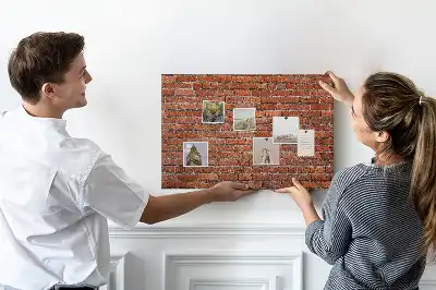 Printed Cork Memo Board Old brick wall