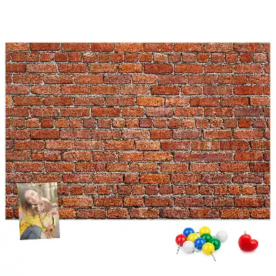 Printed Cork Memo Board featuring an old brick wall design