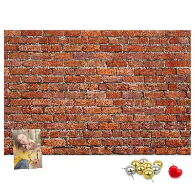 Printed Cork Memo Board featuring an old brick wall design