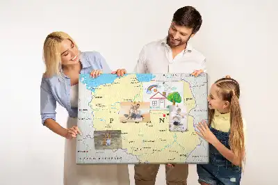 Printed Cork Board Political map of Poland