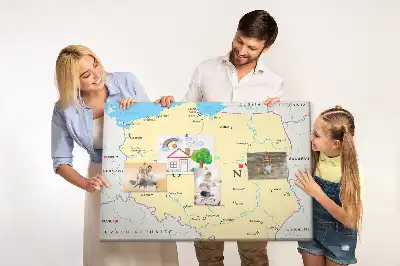 Printed Cork Board Political map of Poland