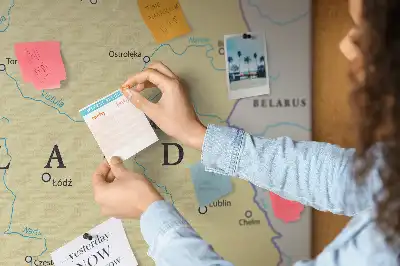 Printed Cork Board Political map of Poland