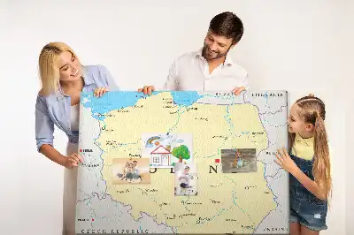 Printed Cork Board Political map of Poland